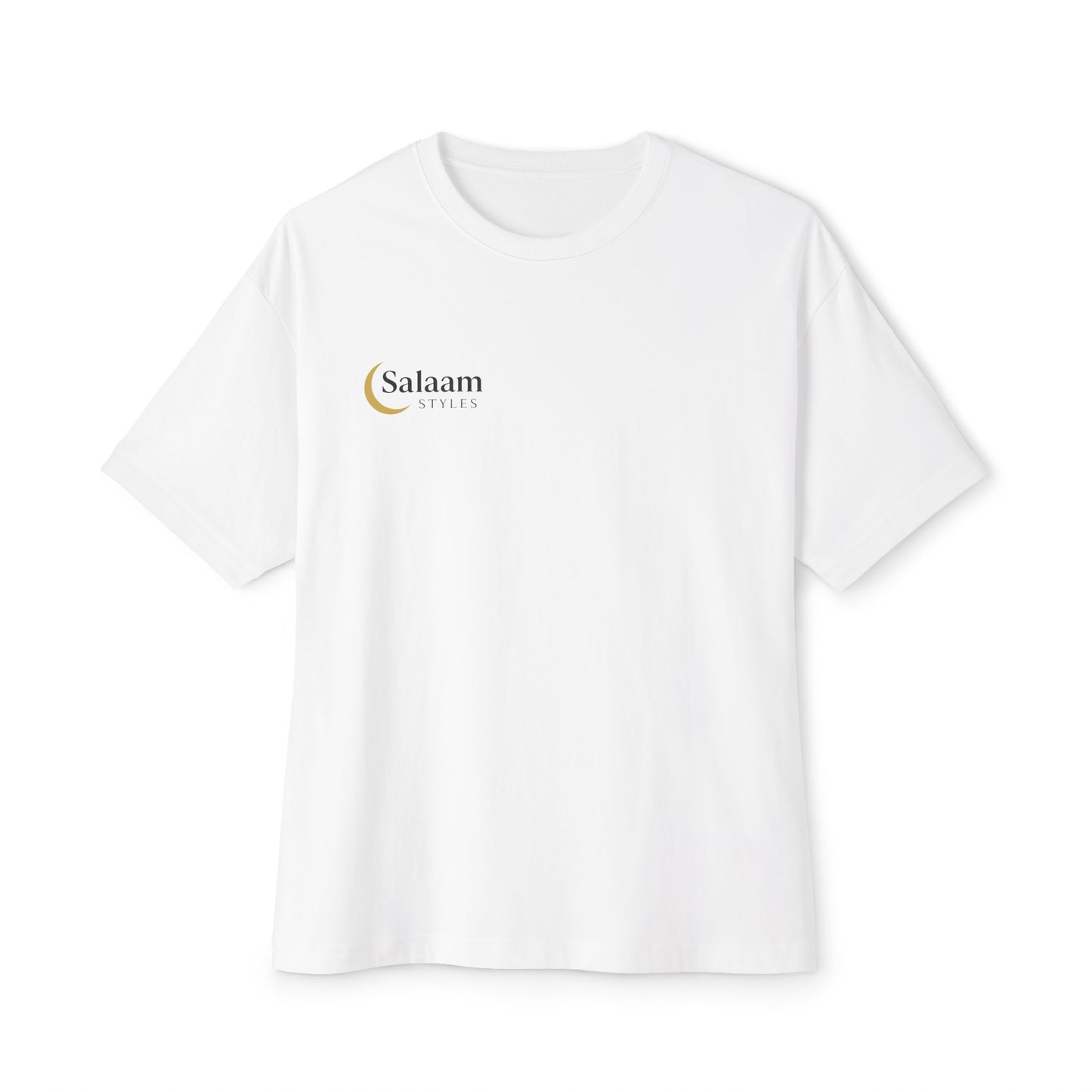 Salaam Styles | Surah Al-Baqarah 2:42 | Black & White Unisex Oversized Boxy Tee with QR Code