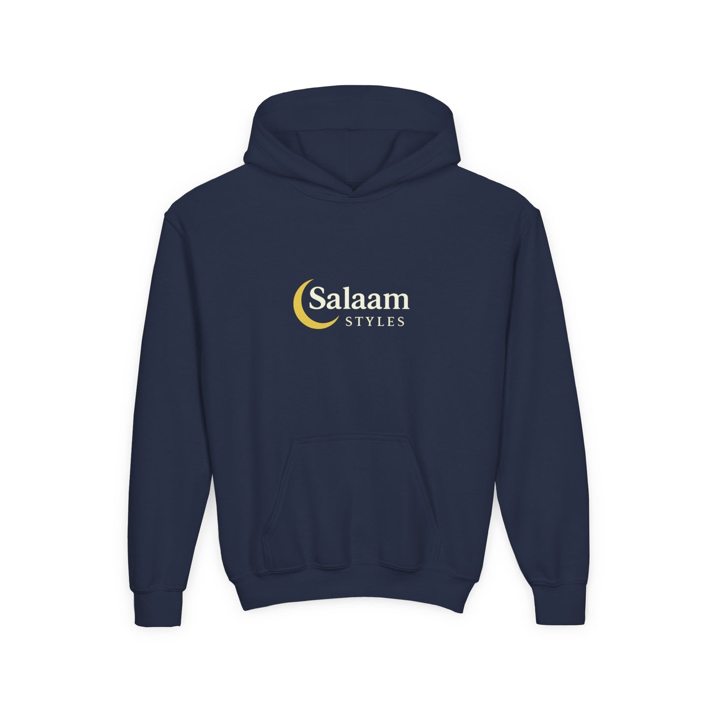 Salaam Styles | Surah Ibrahim 14:7 | Black & Navy Youth Hoodie with Qr-Code