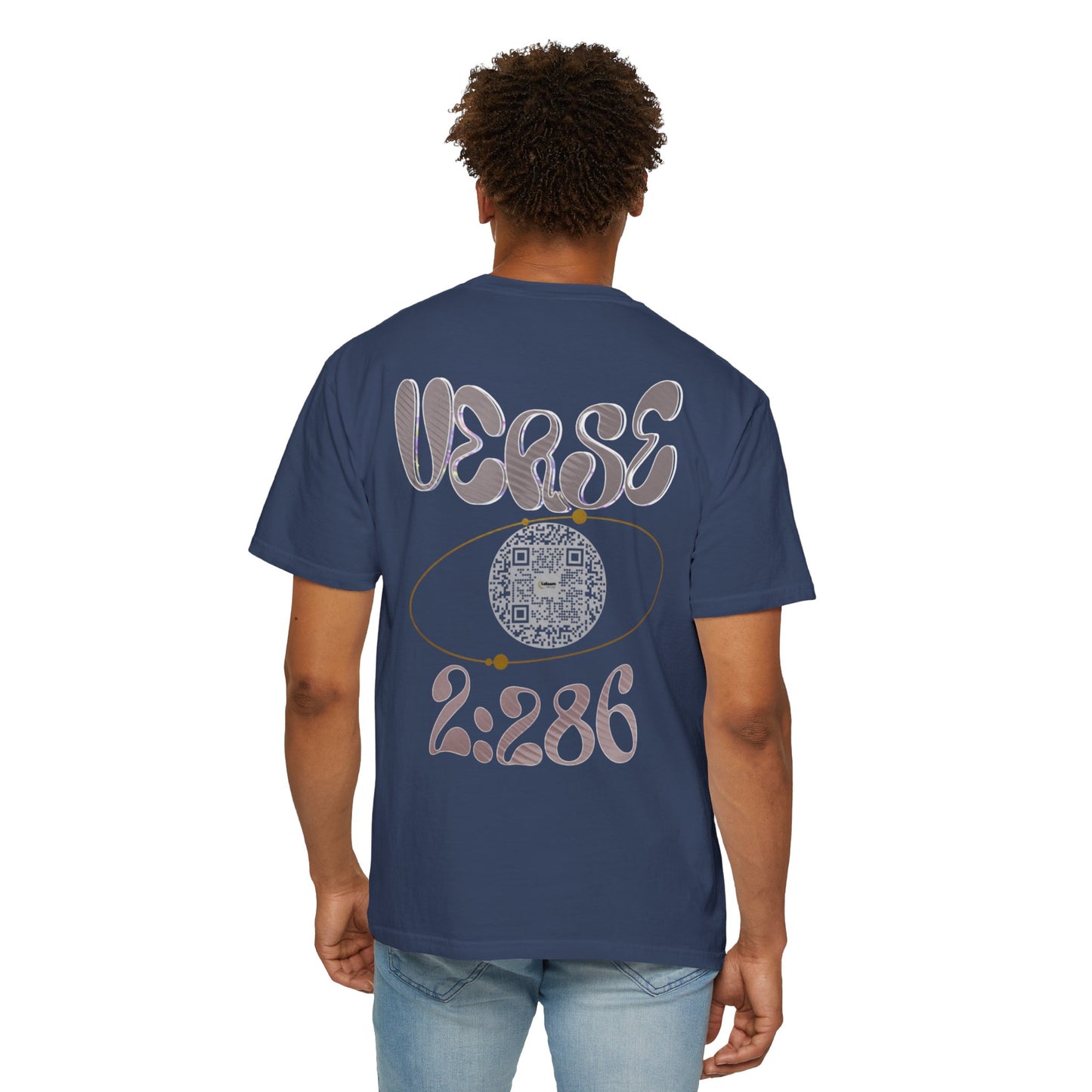 Salaam Styles | Surah Al-Baqarah 2:286 |Multiple-Colors |Unisex Garment-Dyed T-shirt with Qr-Code
