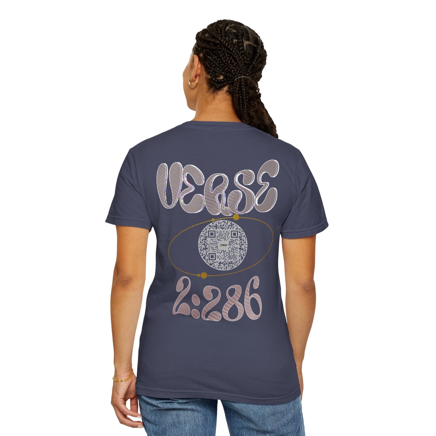 Salaam Styles | Surah Al-Baqarah 2:286 |Multiple-Colors |Unisex Garment-Dyed T-shirt with Qr-Code