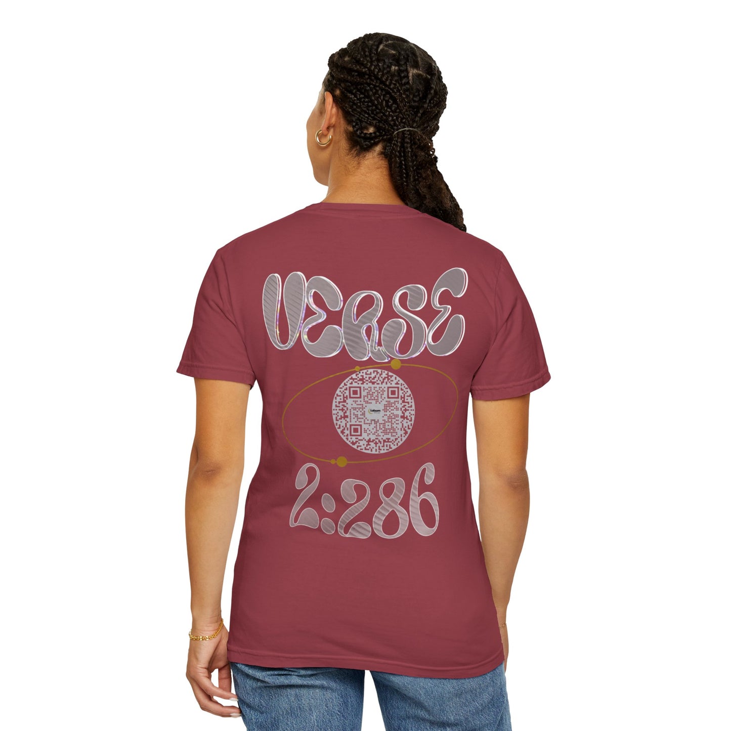 Salaam Styles | Surah Al-Baqarah 2:286 |Multiple-Colors |Unisex Garment-Dyed T-shirt with Qr-Code