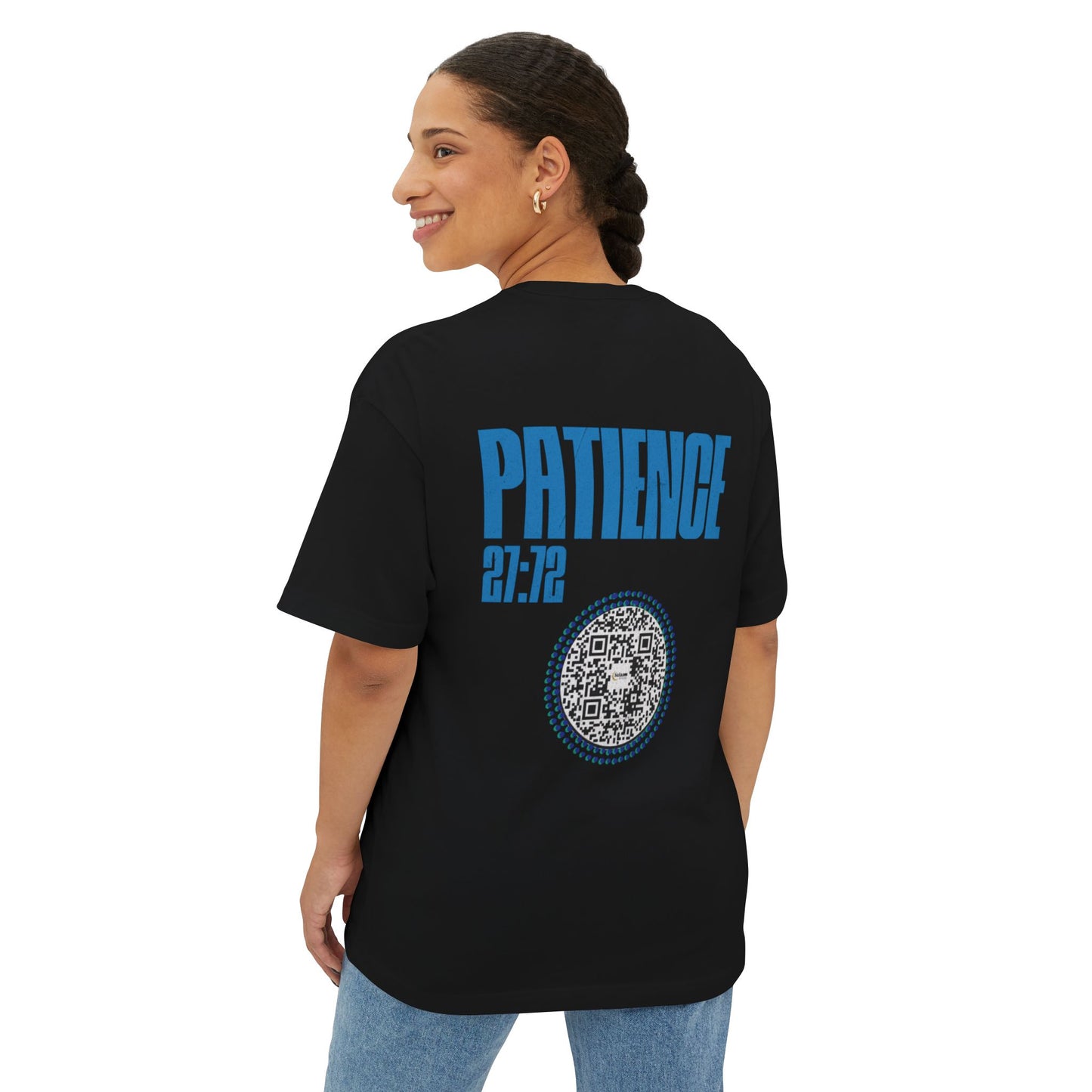Salaam Styles | Surah An-Namal 27:72 | Multiple Colors Unisex Oversized Boxy Tee with QR Code