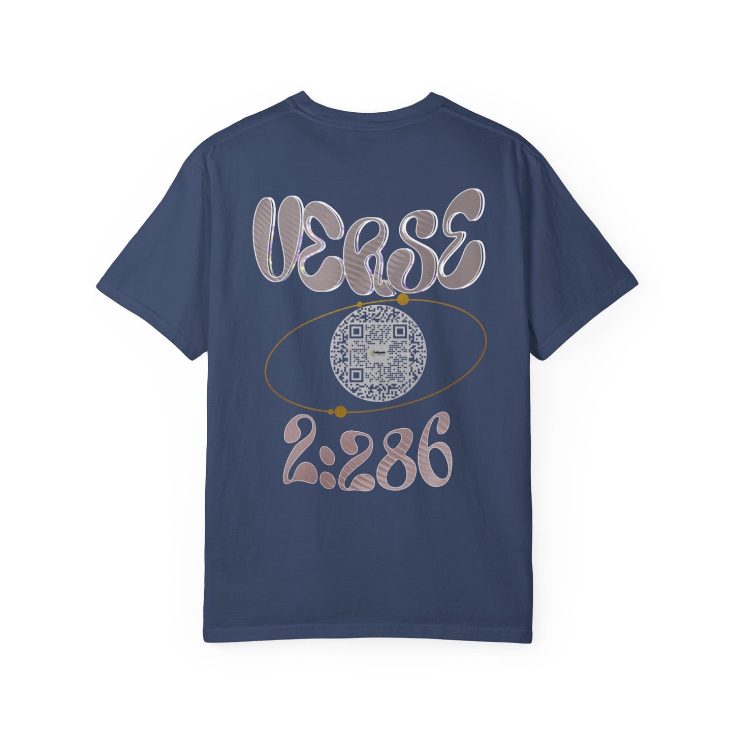 Salaam Styles | Surah Al-Baqarah 2:286 |Multiple-Colors |Unisex Garment-Dyed T-shirt with Qr-Code