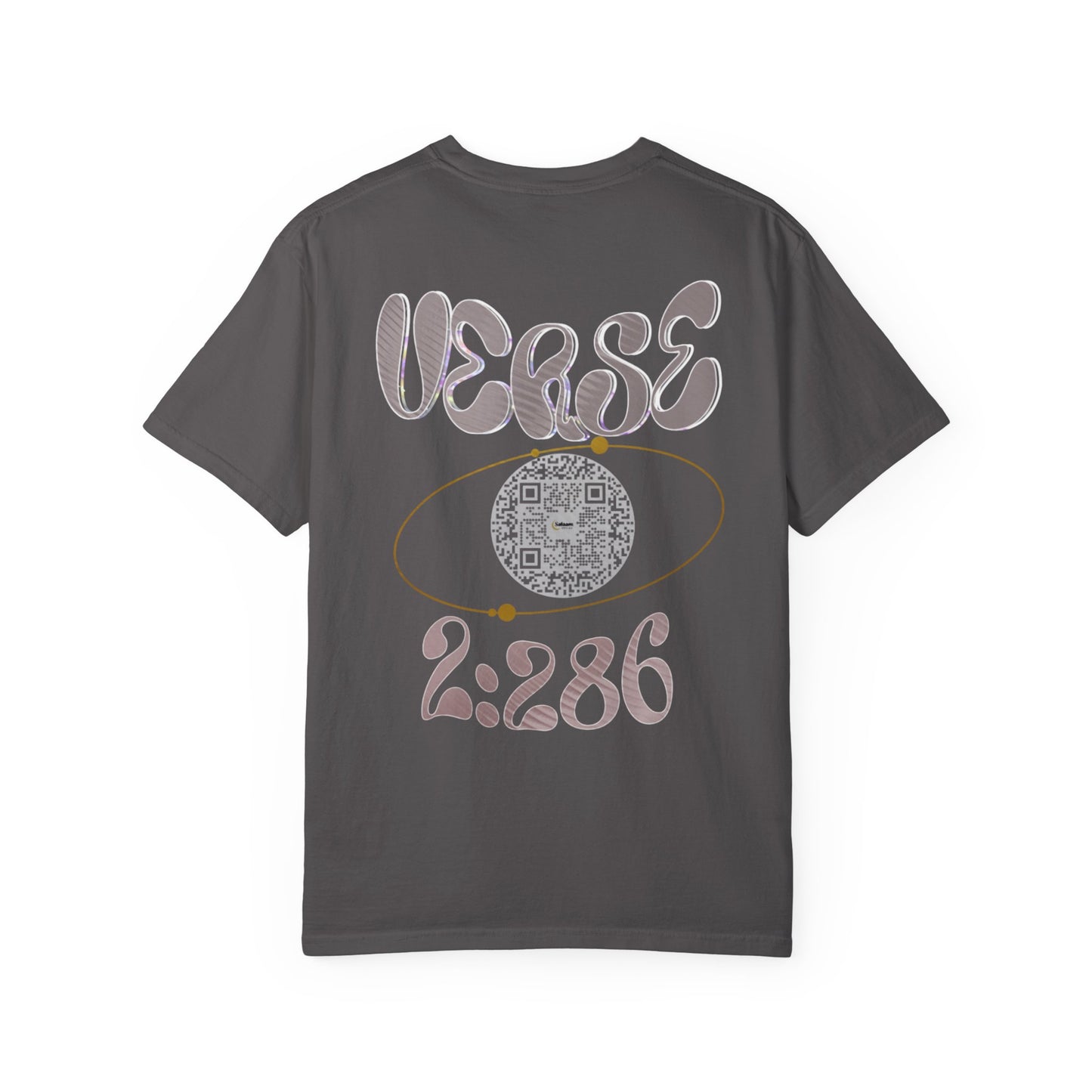 Salaam Styles | Surah Al-Baqarah 2:286 |Multiple-Colors |Unisex Garment-Dyed T-shirt with Qr-Code