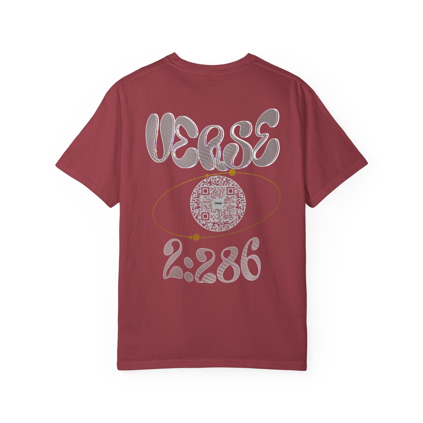 Salaam Styles | Surah Al-Baqarah 2:286 |Multiple-Colors |Unisex Garment-Dyed T-shirt with Qr-Code
