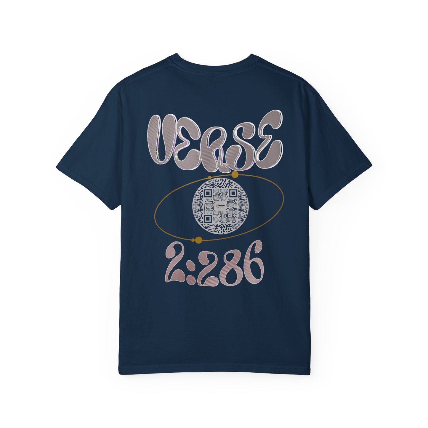 Salaam Styles | Surah Al-Baqarah 2:286 |Multiple-Colors |Unisex Garment-Dyed T-shirt with Qr-Code