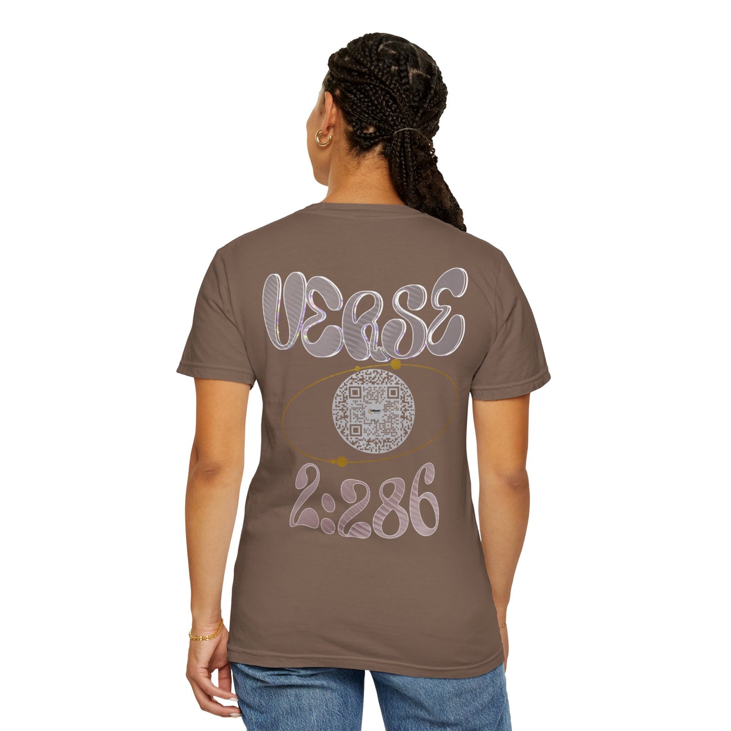 Salaam Styles | Surah Al-Baqarah 2:286 |Multiple-Colors |Unisex Garment-Dyed T-shirt with Qr-Code
