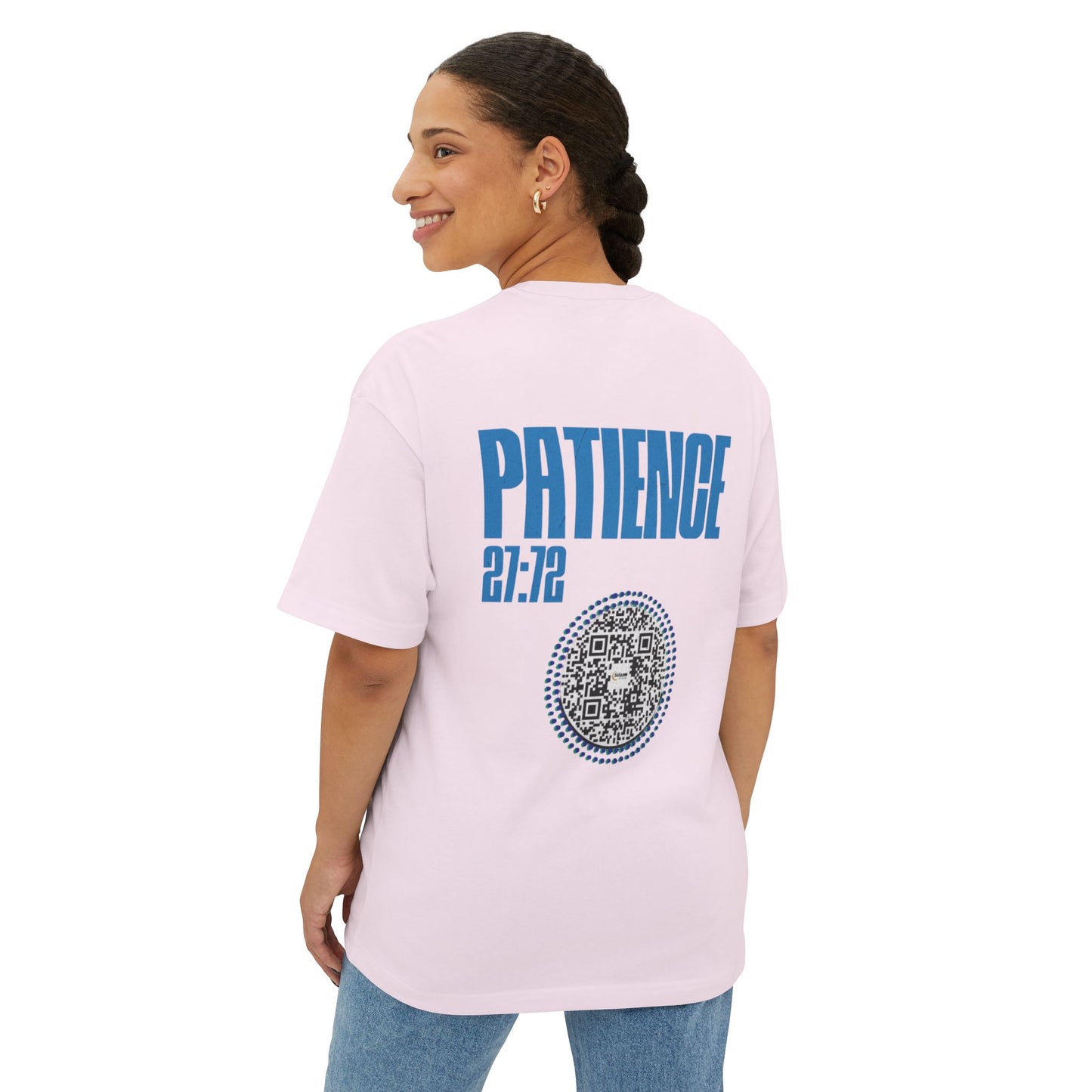 Salaam Styles | Surah An-Namal 27:72 | Multiple Colors Unisex Oversized Boxy Tee with QR Code