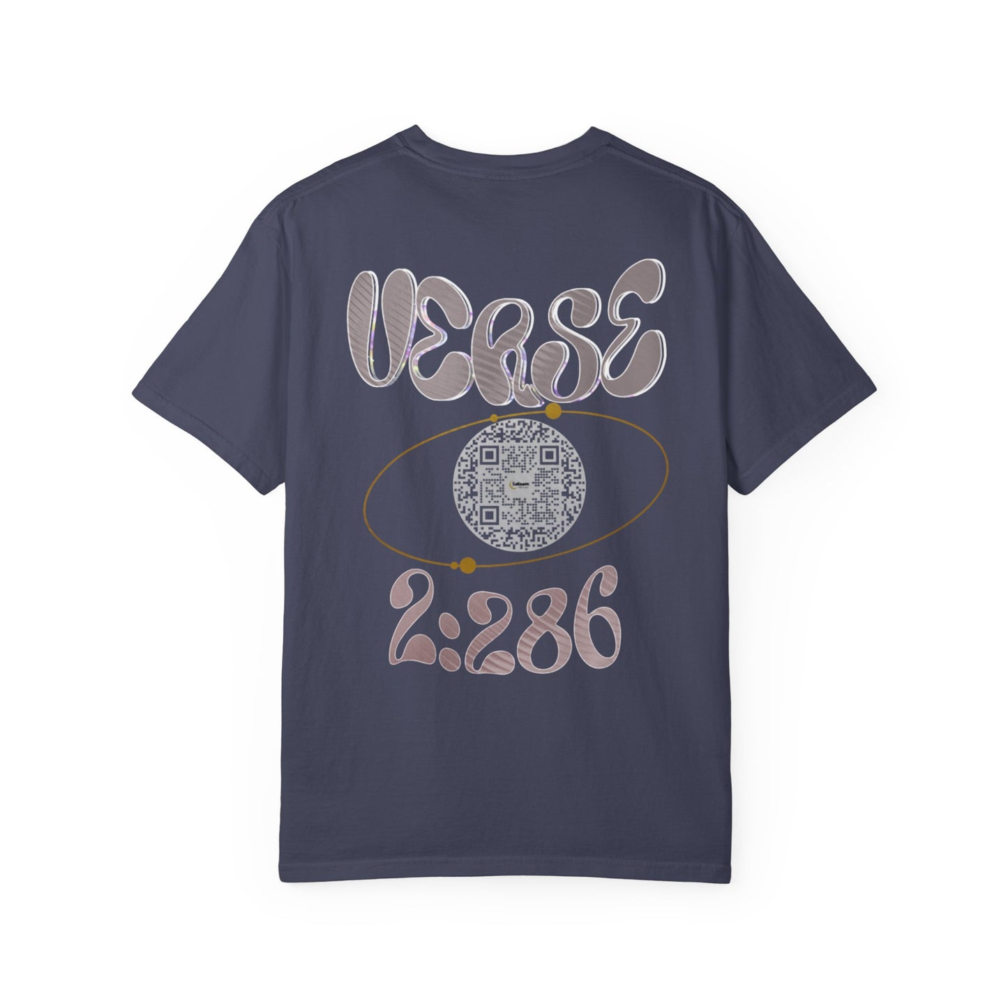 Salaam Styles | Surah Al-Baqarah 2:286 |Multiple-Colors |Unisex Garment-Dyed T-shirt with Qr-Code