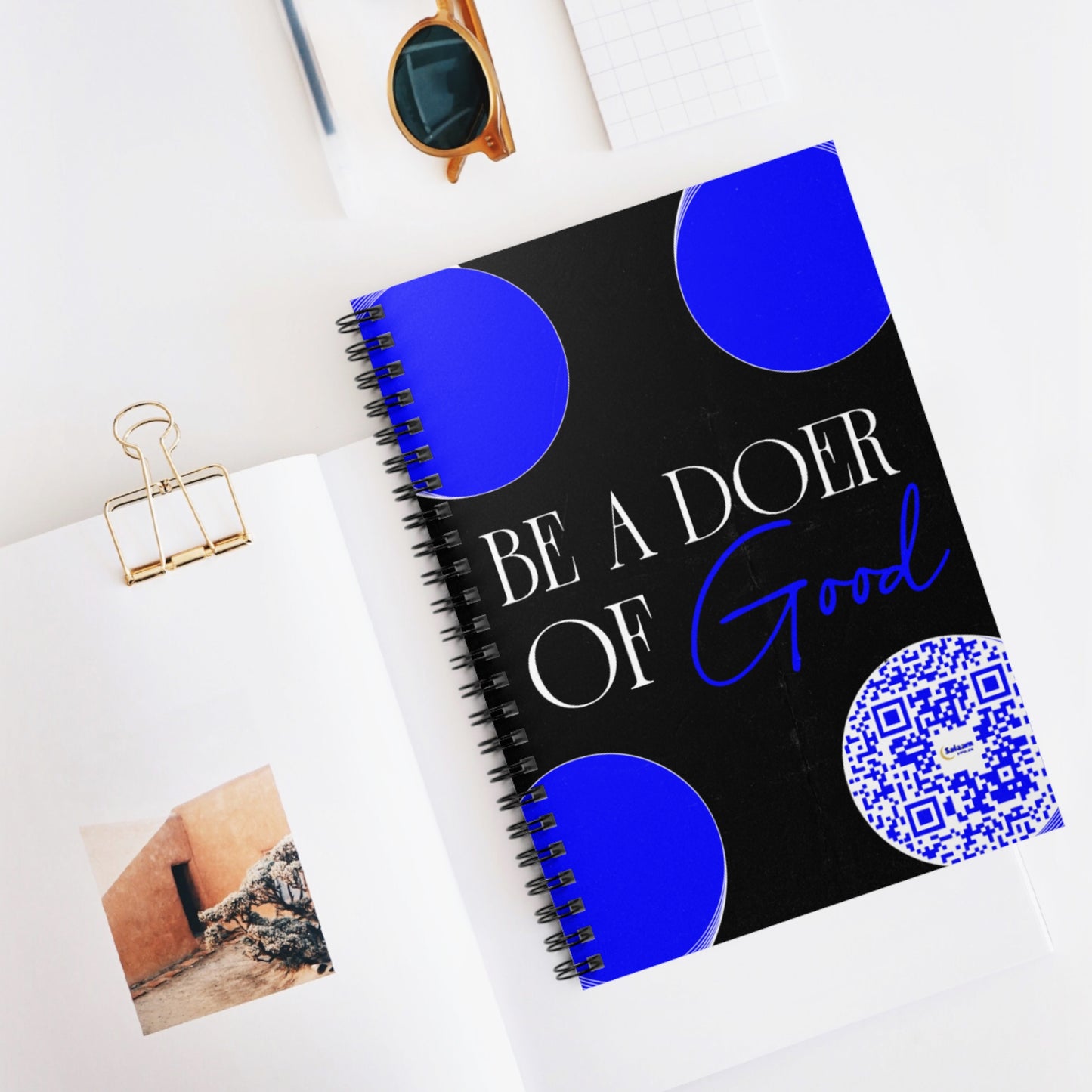 Salaam Styles | Surah An-Nahl 16:128 |Personal Spiral Notebook – Be a Doer of Good, With Qr-Code