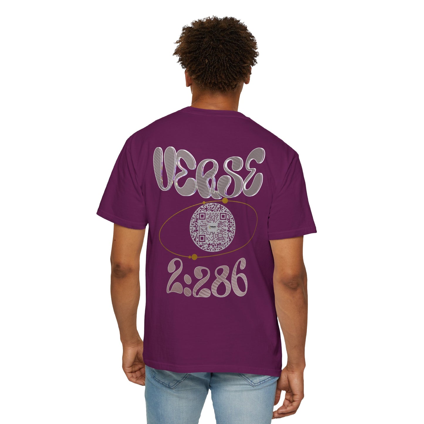 Salaam Styles | Surah Al-Baqarah 2:286 |Multiple-Colors |Unisex Garment-Dyed T-shirt with Qr-Code