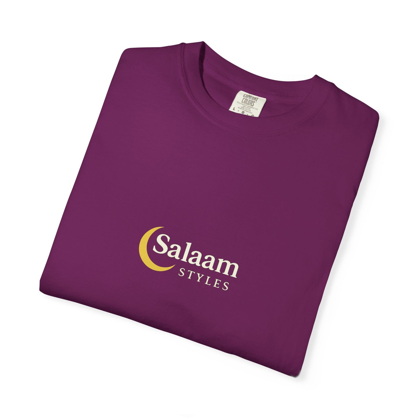 Salaam Styles | Surah Al-Baqarah 2:286 |Multiple-Colors |Unisex Garment-Dyed T-shirt with Qr-Code