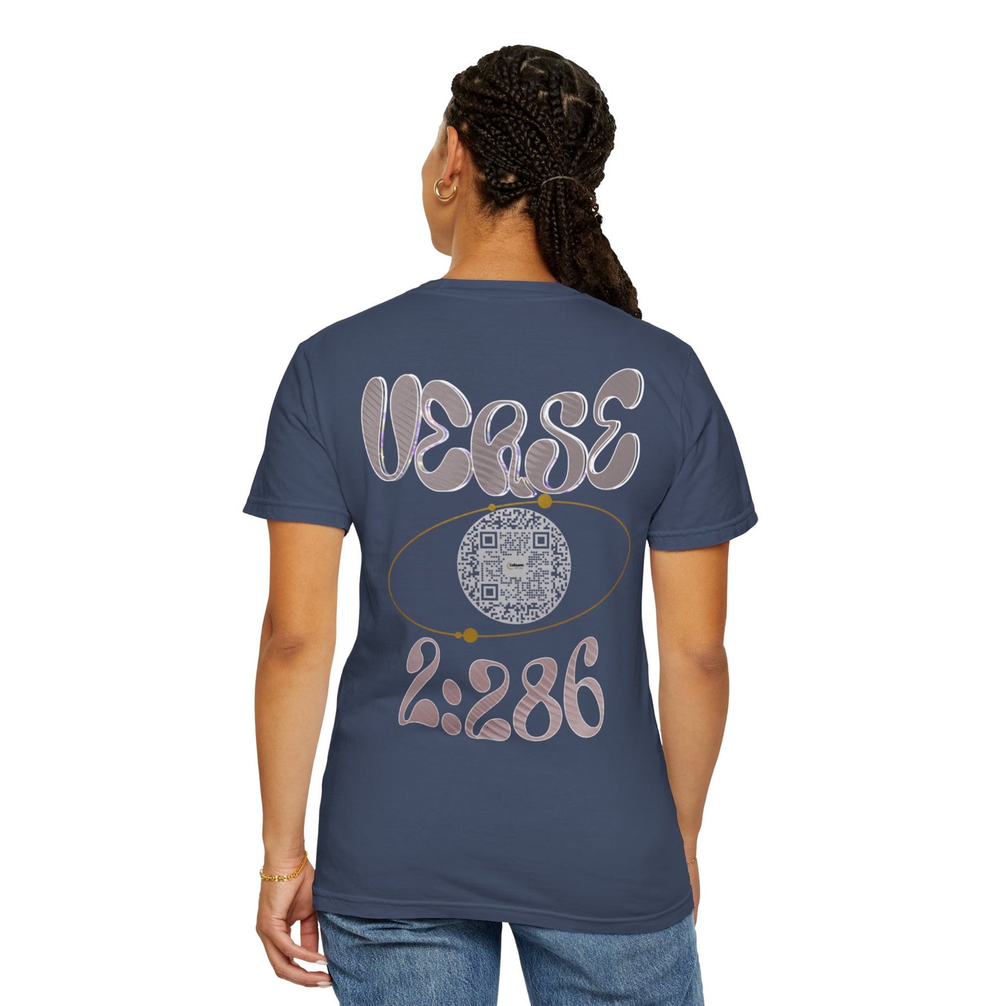 Salaam Styles | Surah Al-Baqarah 2:286 |Multiple-Colors |Unisex Garment-Dyed T-shirt with Qr-Code
