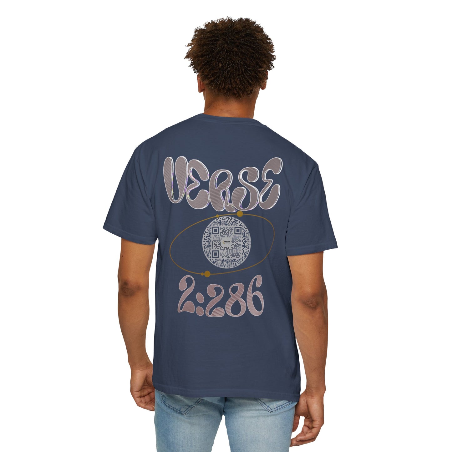Salaam Styles | Surah Al-Baqarah 2:286 |Multiple-Colors |Unisex Garment-Dyed T-shirt with Qr-Code