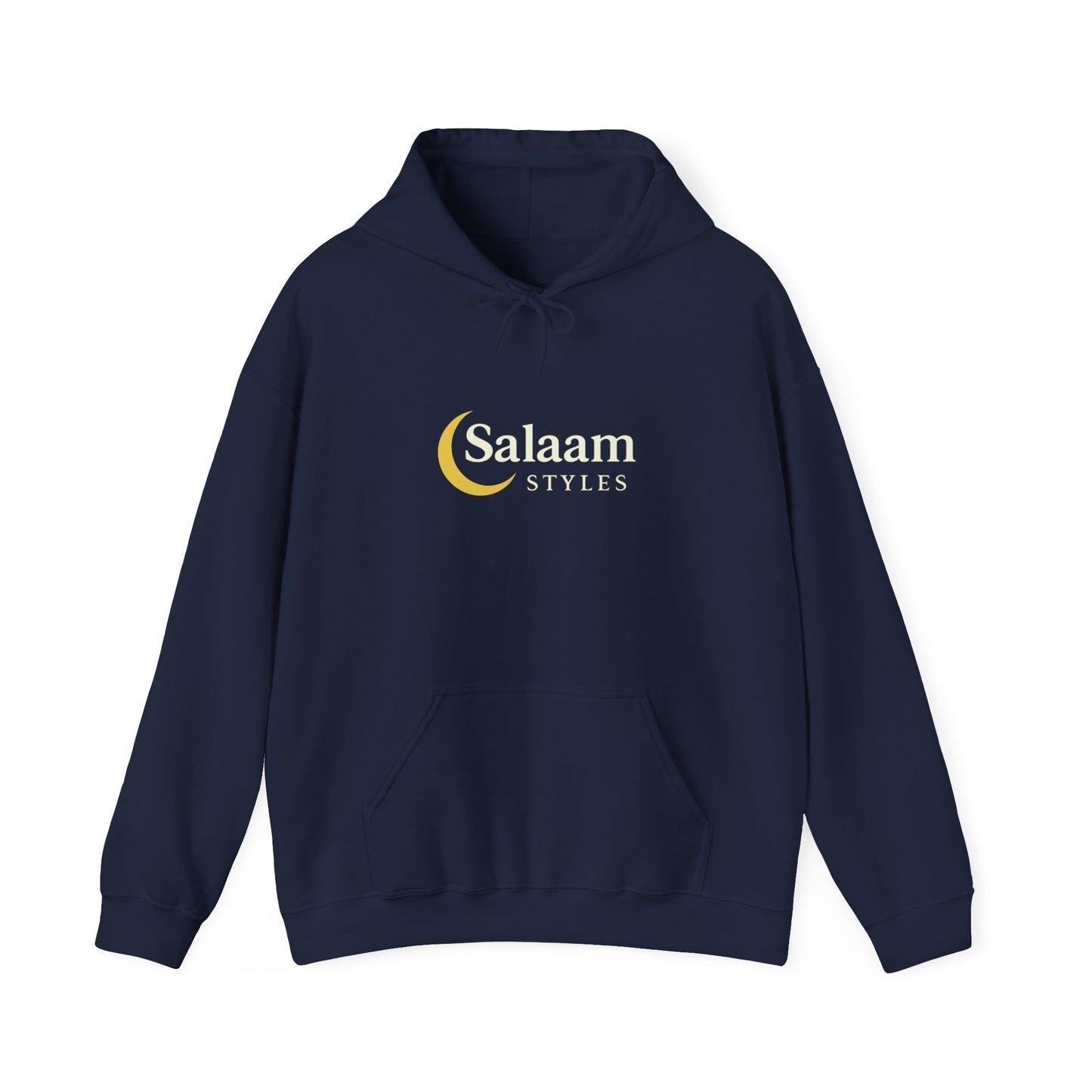 Salaam Styles | Surah Ibrahim 14:7 |Black & Navy Unisex Graphic Hoodie with Qr-Code