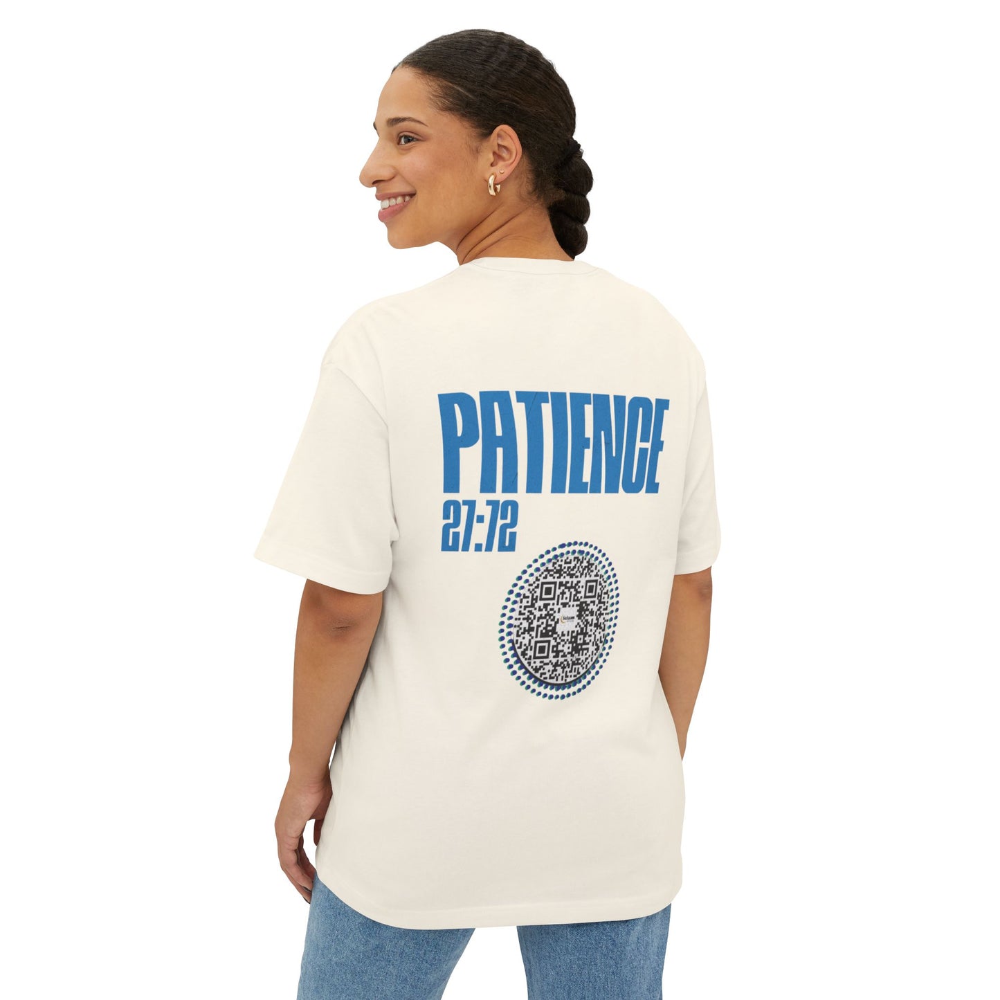 Salaam Styles | Surah An-Namal 27:72 | Multiple Colors Unisex Oversized Boxy Tee with QR Code