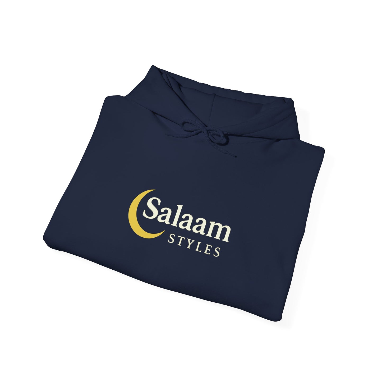 Salaam Styles | Surah Ibrahim 14:7 |Black & Navy Unisex Graphic Hoodie with Qr-Code