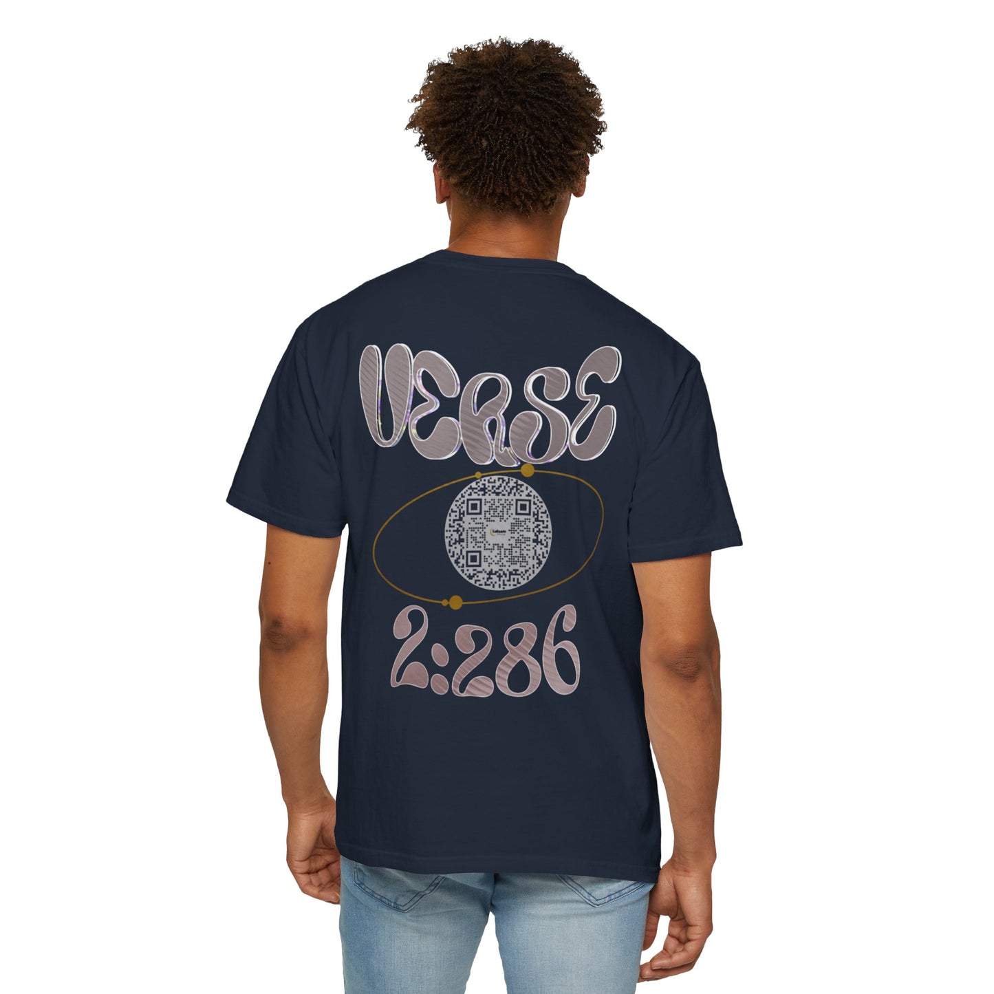 Salaam Styles | Surah Al-Baqarah 2:286 |Multiple-Colors |Unisex Garment-Dyed T-shirt with Qr-Code