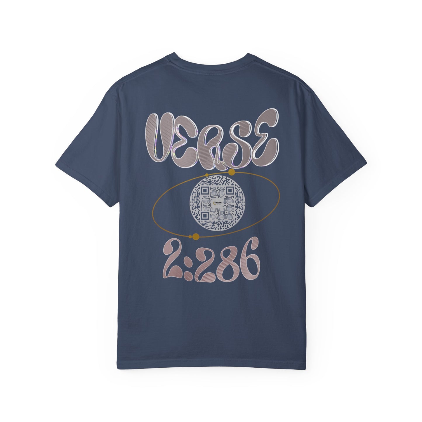 Salaam Styles | Surah Al-Baqarah 2:286 |Multiple-Colors |Unisex Garment-Dyed T-shirt with Qr-Code