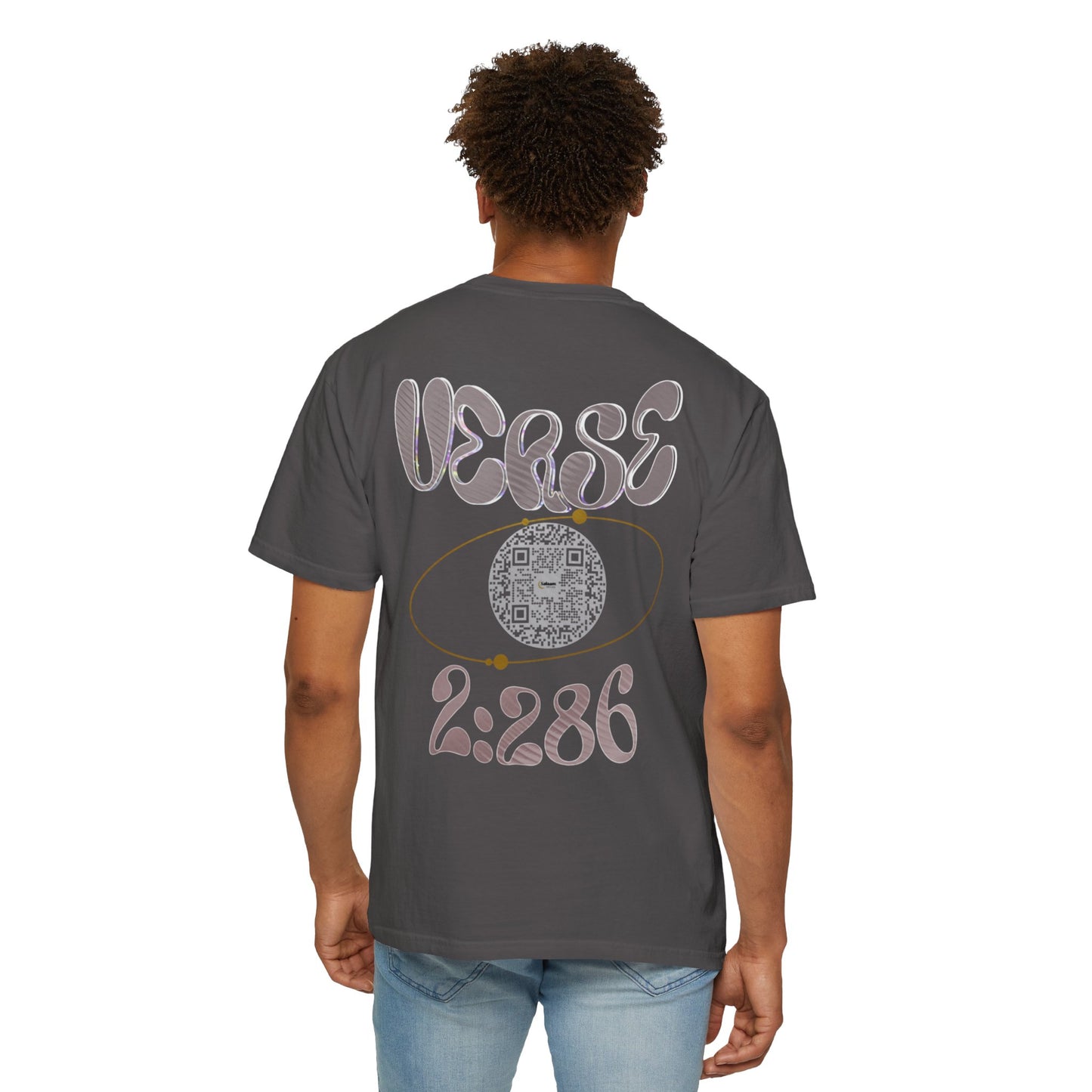 Salaam Styles | Surah Al-Baqarah 2:286 |Multiple-Colors |Unisex Garment-Dyed T-shirt with Qr-Code