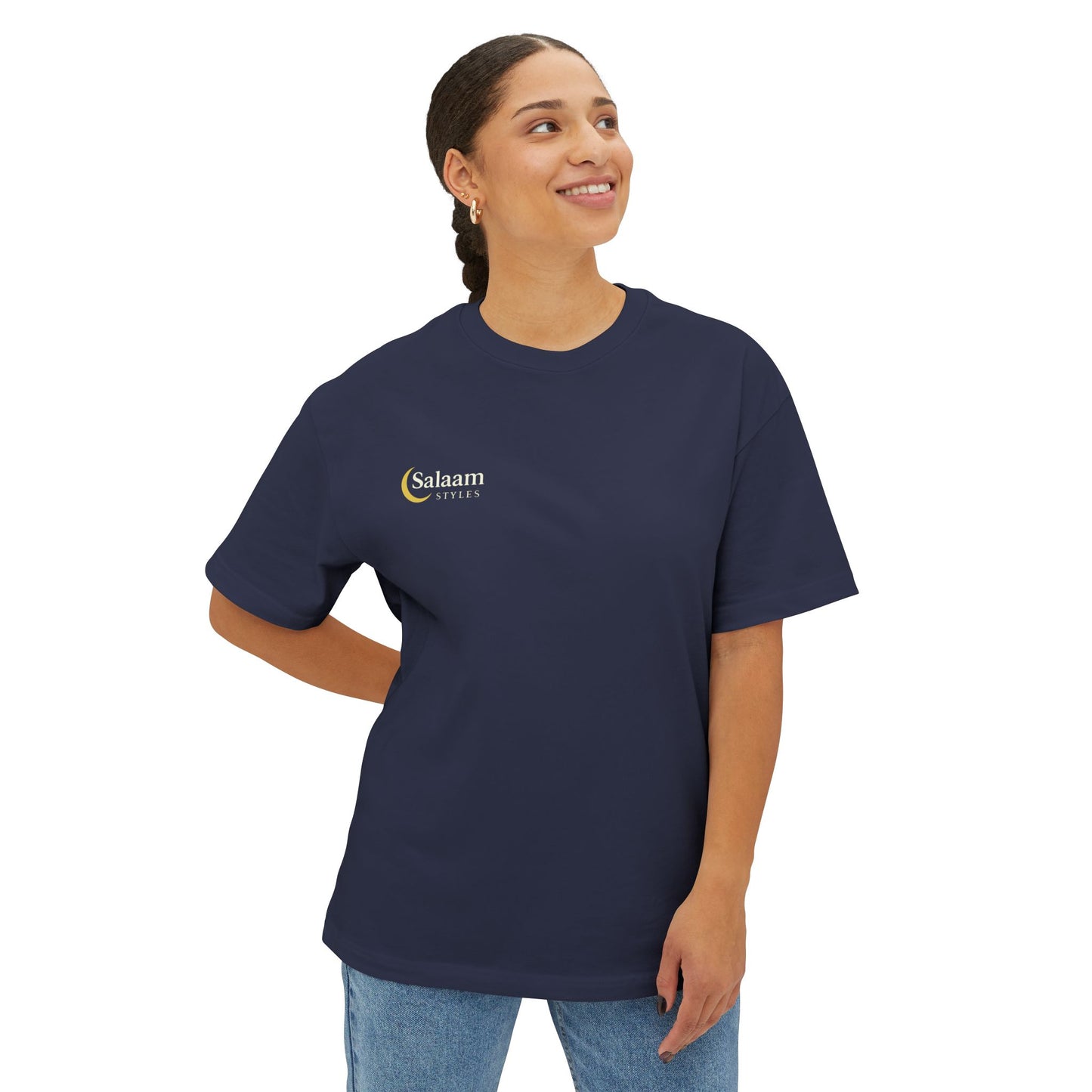 Salaam Styles | Surah An-Namal 27:72 | Multiple Colors Unisex Oversized Boxy Tee with QR Code