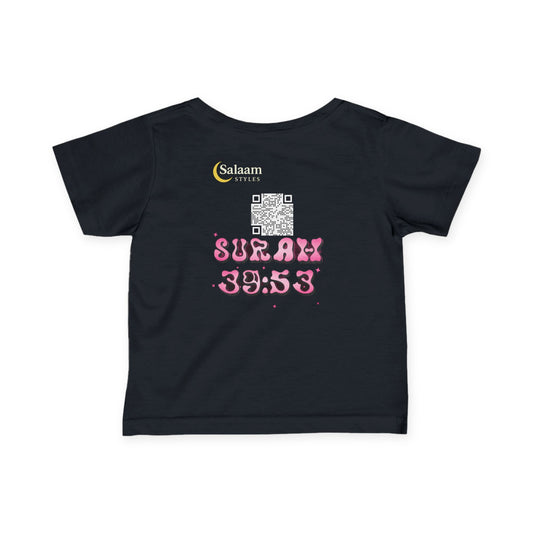Salaam Styles | Surah Az-Zumar (39):53 |Black, Cute Infant Tee with Qr-Code