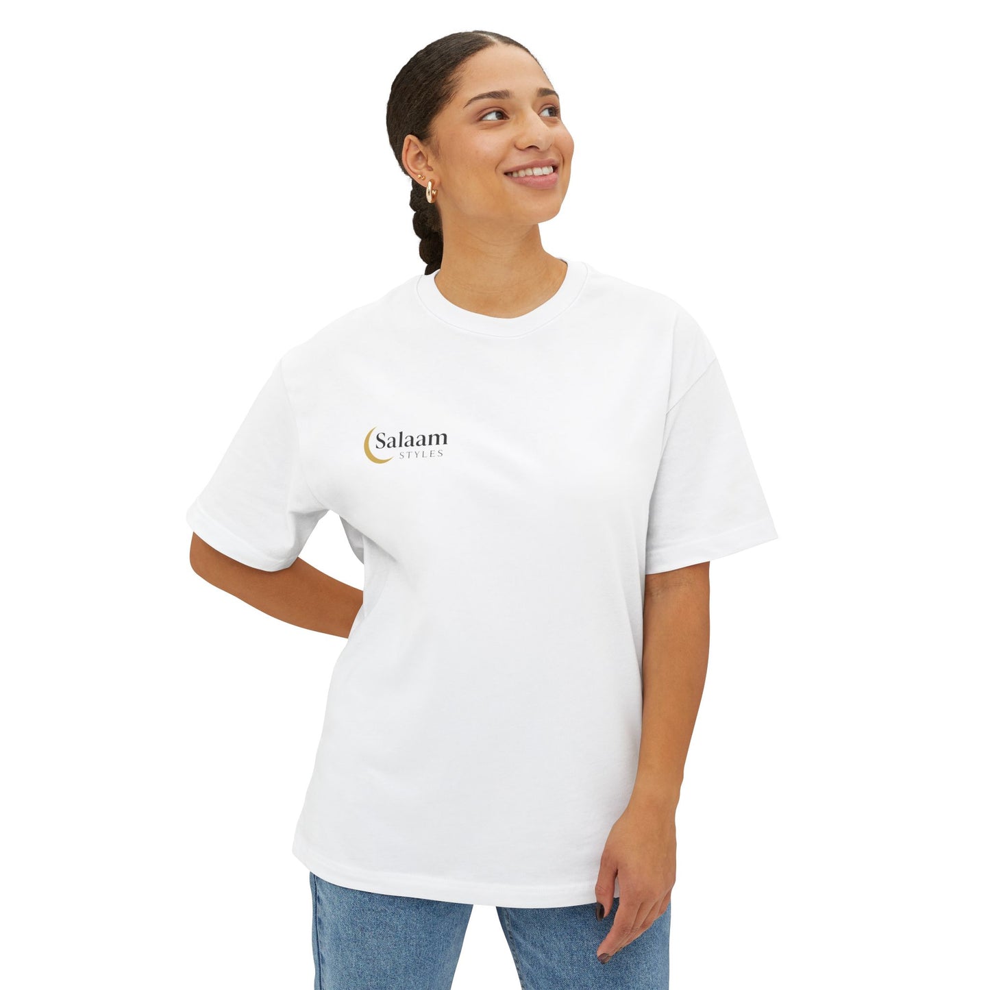 Salaam Styles | Surah An-Namal 27:72 | Multiple Colors Unisex Oversized Boxy Tee with QR Code