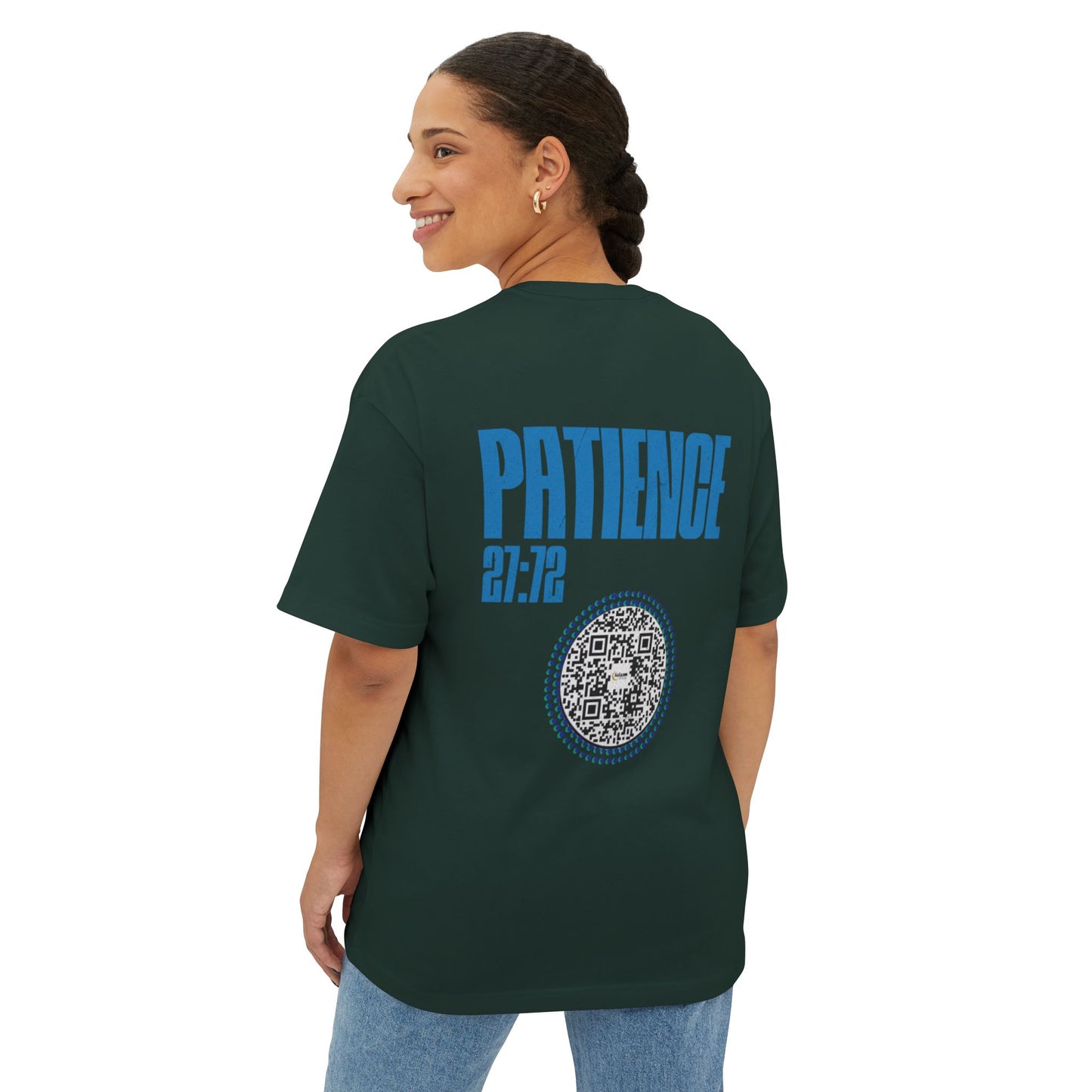 Salaam Styles | Surah An-Namal 27:72 | Multiple Colors Unisex Oversized Boxy Tee with QR Code