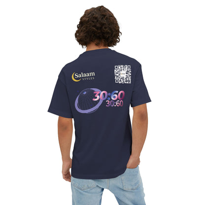Salaam Styles | Surah Ar-Rum 30:60 | Multiple Colors Unisex Oversized Boxy Tee with QR Code