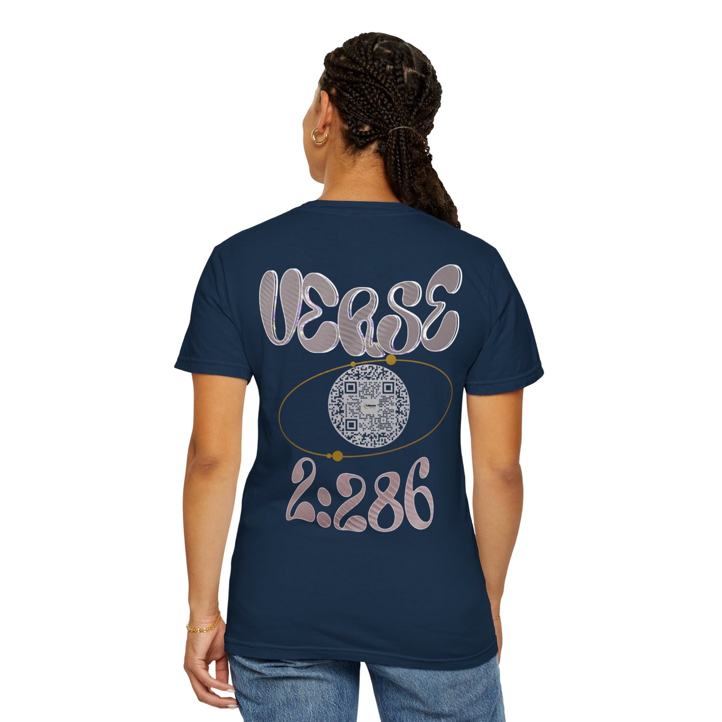 Salaam Styles | Surah Al-Baqarah 2:286 |Multiple-Colors |Unisex Garment-Dyed T-shirt with Qr-Code