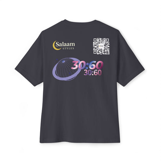 Salaam Styles | Surah Ar-Rum 30:60 | Multiple Colors Unisex Oversized Boxy Tee with QR Code
