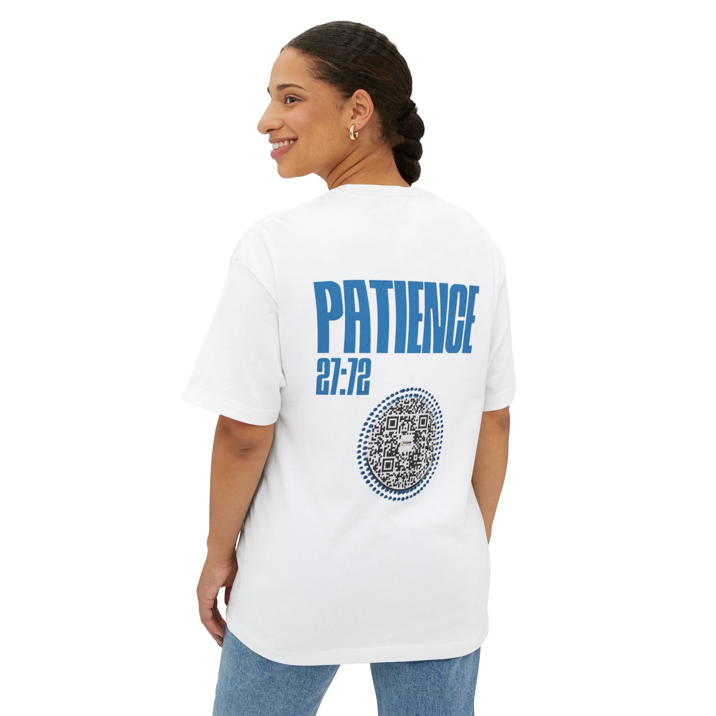 Salaam Styles | Surah An-Namal 27:72 | Multiple Colors Unisex Oversized Boxy Tee with QR Code