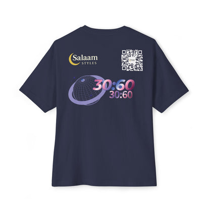 Salaam Styles | Surah Ar-Rum 30:60 | Multiple Colors Unisex Oversized Boxy Tee with QR Code
