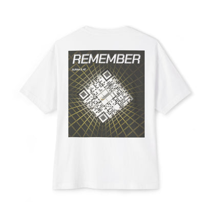 Salaam Styles | Surah Al-Baqarah 2:42 | Black & White Unisex Oversized Boxy Tee with QR Code