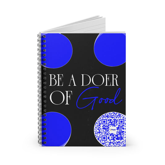 Salaam Styles | Surah An-Nahl 16:128 |Personal Spiral Notebook – Be a Doer of Good, With Qr-Code