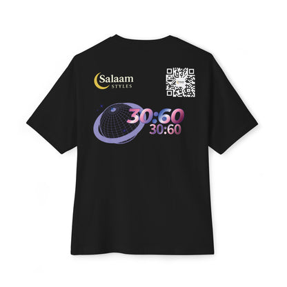 Salaam Styles | Surah Ar-Rum 30:60 | Multiple Colors Unisex Oversized Boxy Tee with QR Code