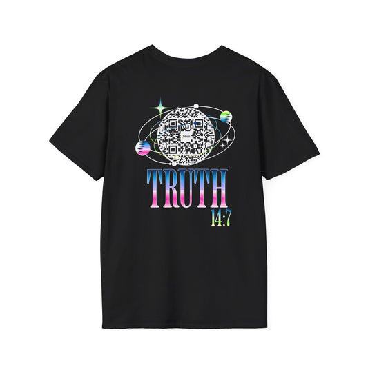Salaam Styles | Surah Ibrahim 14:7 | Multi-Color Truth Unisex T-Shirt with Qr-code